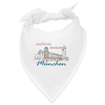 München Deutsches Museum Handzeichnung - Bandana - Weiß - Vorne