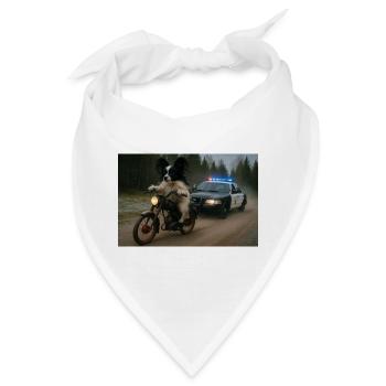 Moped von Polizeiauto gejagt - Bandana - Weiß - Vorne