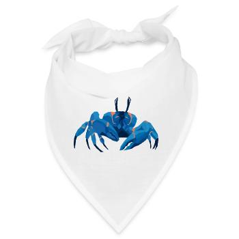 Blaue Krabbe Polygonaler Stil - Bandana - Weiß - Vorne