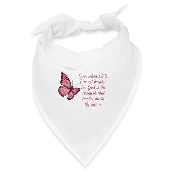 Inspirierendes Schmetterlings-Glaubens-Zitat-Design - Bandana - Weiß - Vorne