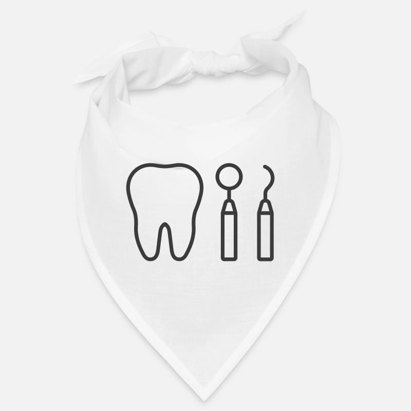 Dental Care Icon – Tooth with Dentist Tools Bandana
