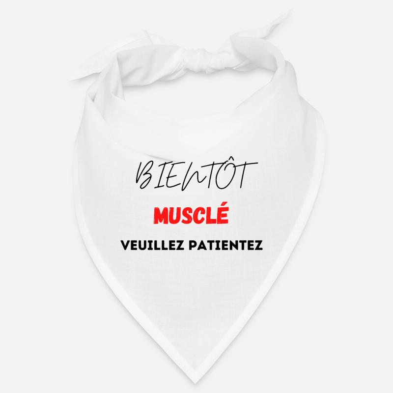 Muscular Design with Red Geometric Pattern Bandana