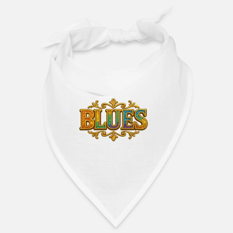 Bleus avec bordure et dégradé dorés Bandana