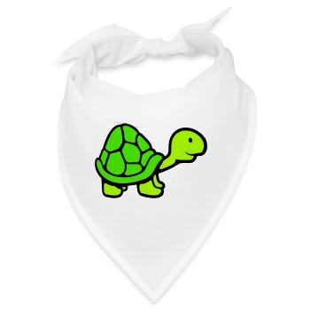 Schildkröte langer Hals lächelt glücklich lustig - Bandana - Weiß - Vorne