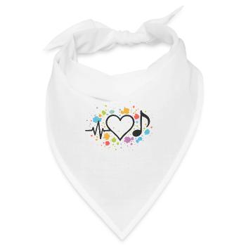 Lebendige Herzfrequenz mit Musik und Farben - Bandana - Weiß - Vorne