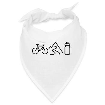 Shirt Fahrrad, Berg, Trinkflasche minimalistisch - Bandana - Weiß - Vorne