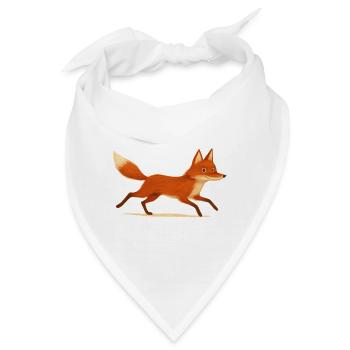 Laufender roter Fuchs - Bandana - Weiß - Vorne