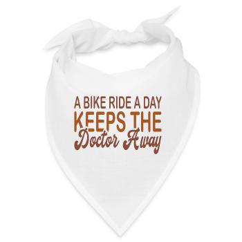 Bike ride a day keeps doc away - Bandana - Weiß - Vorne