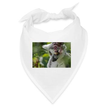 Lemuren-Porträt in grünem Laub - Bandana - Weiß - Vorne