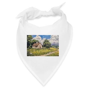 Illustration einer Naturlandschaft - Bandana - Weiß - Vorne