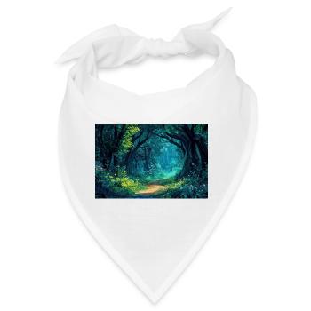 Illustration einer Waldlandschaft - Bandana - Weiß - Vorne