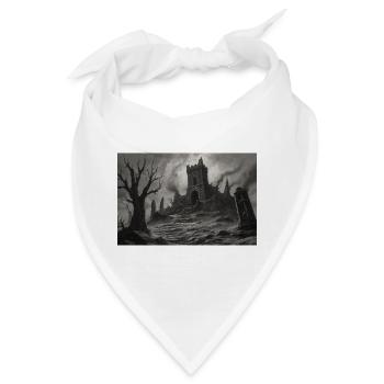 Landschaft einer mittelalterlichen Burgruine - Bandana - Weiß - Vorne