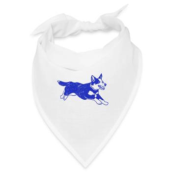 Australian Cattle Dog Laufen - Bandana - Weiß - Vorne