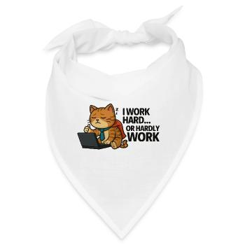 Katzen-Prokrastinierer bei der Arbeit - Bandana - Weiß - Vorne