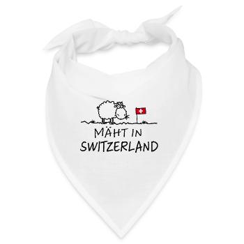 Mäht in Switzerland Wortspiel Made in Schaf lustig - Bandana - Weiß - Vorne