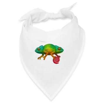 Regenbogen Chamäleon Lolli - Bandana - Weiß - Vorne