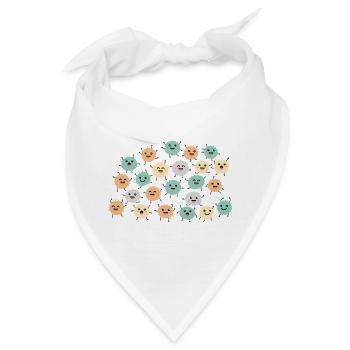 Kawaii Mikro-Kugeln Muster - Bandana - Weiß - Vorne