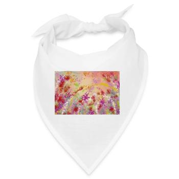 Pastellblüten Farbwirbel Muster - Bandana - Weiß - Vorne