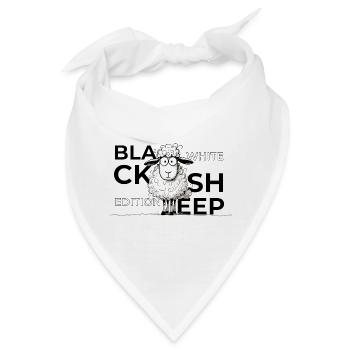 Black Sheep White Edition Typo Trend Schafe Spruch - Bandana - Weiß - Vorne