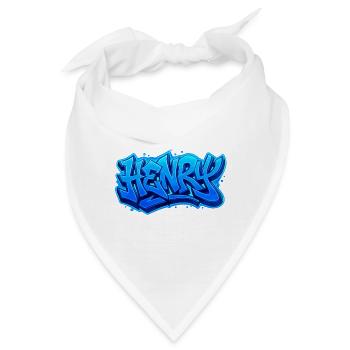 Graffiti HENRY Name Geschenk Ideal druckbar auf - Bandana - Weiß - Vorne