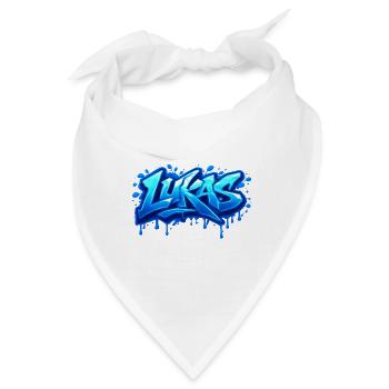 Graffiti LUKAS Name Geschenk Ideal druckbar - Bandana - Weiß - Vorne