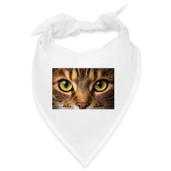 Katzenauge Nahaufnahme - Bandana - Weiß - Vorne