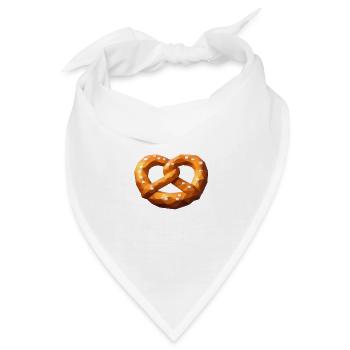 Low Poly Orange Polygonale Brezel - Bandana - Weiß - Vorne