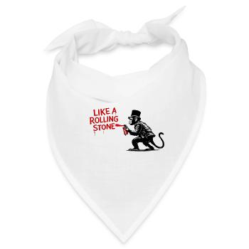 Wie ein Rolling Stone Monkey - Bandana - Weiß - Vorne