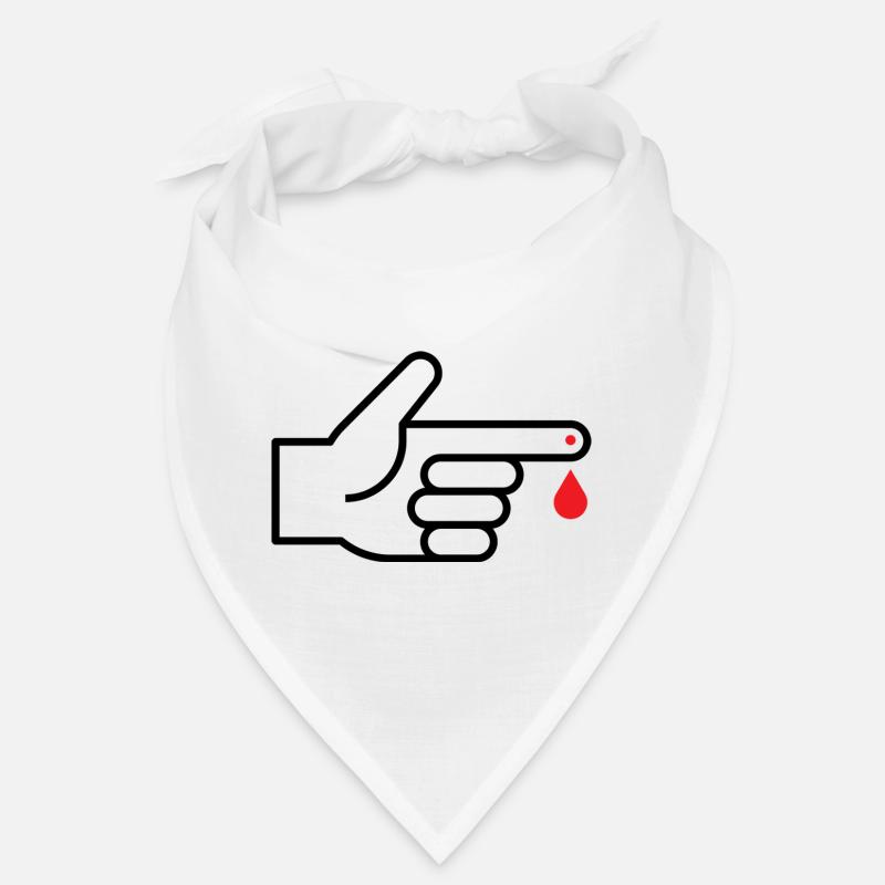 Blutzuckermessung, Blutzucker, Bluttest - Bandana - Weiß