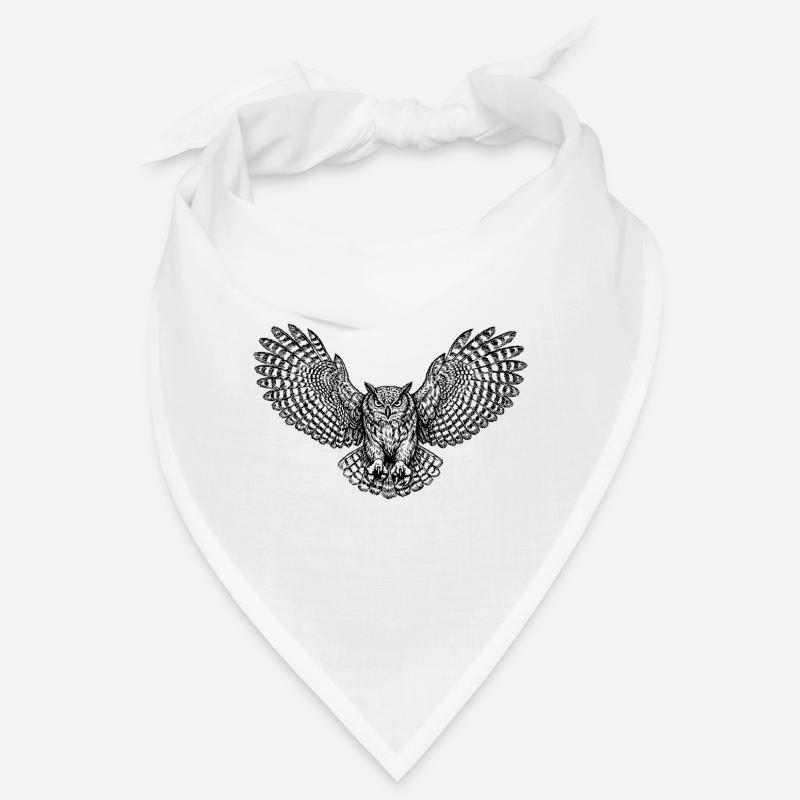 Eule mit kunstvollen Flügeln Bandana