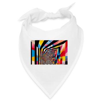 Farbenfroher geometrischer Tunnel - Bandana - Weiß - Vorne