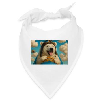 Aviator Dog begibt sich auf ein Abenteuer - Bandana - Weiß - Vorne