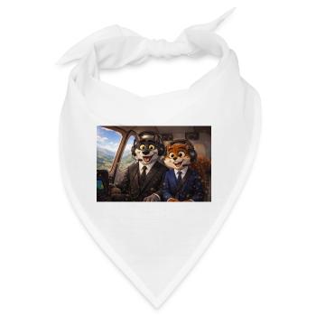 Flieger-Maskottchen im Cockpit - Bandana - Weiß - Vorne