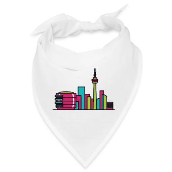 Birmingham City Skyline Library Moderne Linienkunst - Bandana - Weiß - Vorne
