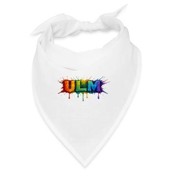 Regenbogenfarben ULM Schriftzug - Bandana - Weiß - Vorne