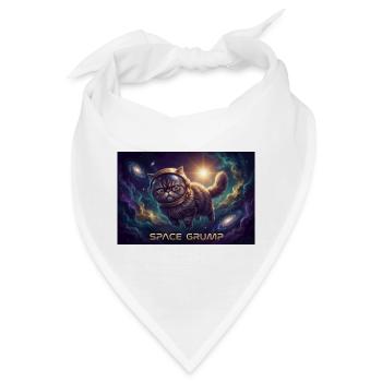 Space Grump Weltraum-Kater Neon - Bandana - Weiß - Vorne