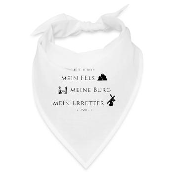 2. Samuel,22 Fels, Burg, Erretter - Bandana - Weiß - Vorne