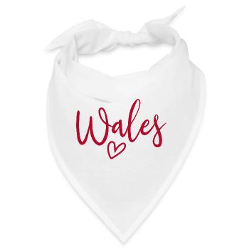 Wales Heart Women's Love Wales - Bandana - Weiß - Vorne
