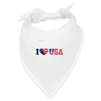 I Heart USA Star-Spangled Flag Muster - Bandana - Weiß - Vorne