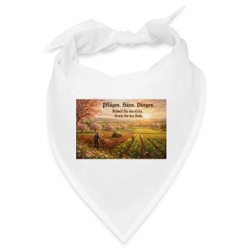 Historische Feldarbeit im Sonnenlicht - Bandana - Weiß - Vorne