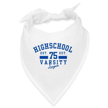 Highschool Varsity Emblem Blau 75 - Bandana - Weiß - Vorne