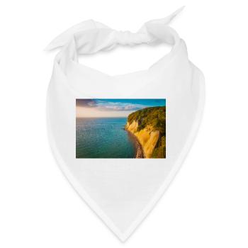 Kreideküste im Goldenen Licht - Bandana - Weiß - Vorne
