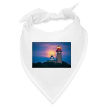 Mondlicht Leuchtturm Küste - Bandana - Weiß - Vorne