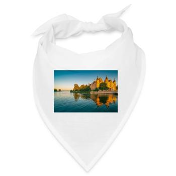 Schloss in Schwerin im Sonnenuntergang - Bandana - Weiß - Vorne
