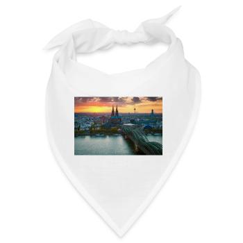 Kölner Dom im Abendlicht - Bandana - Weiß - Vorne