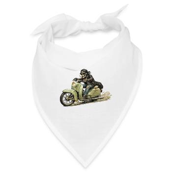 Schwalbe - Oldschool Biker IFA DDR - Bandana - Weiß - Vorne