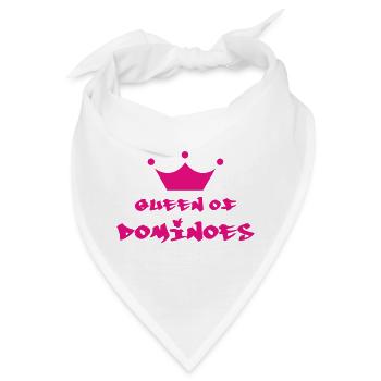 Queen of Dominoes: Weiblicher pinker Look - Bandana - Weiß - Vorne