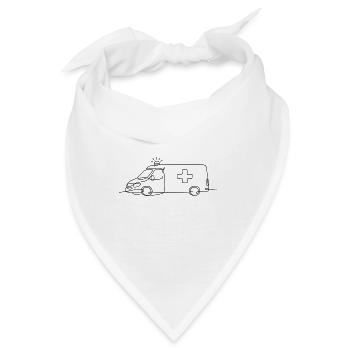 Krankenwagen - Bandana - Weiß - Vorne
