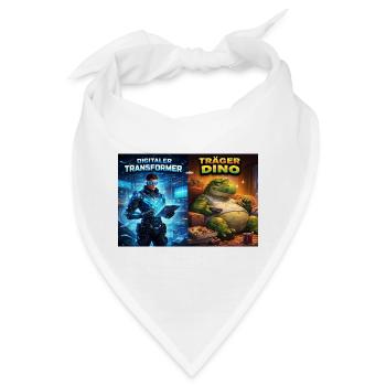 Digitaler Tech-Kämpfer oder träger Dino - Bandana - Weiß - Vorne