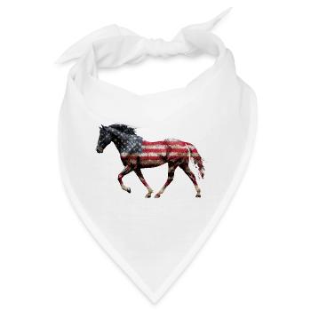 Pferd USA Flagge - Bandana - Weiß - Vorne
